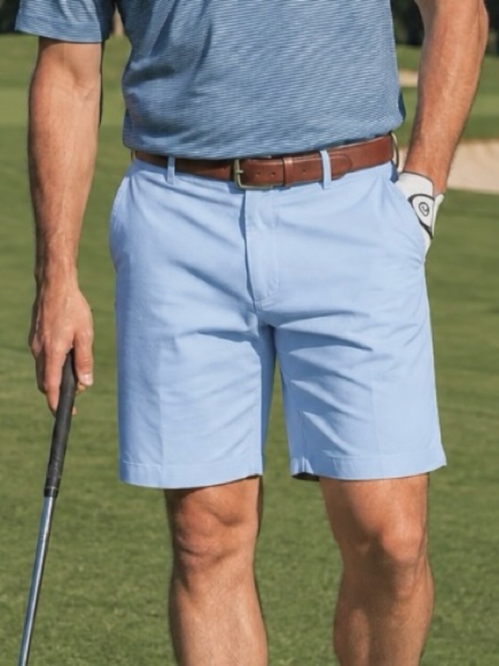 Callaway Golf Light Blue Men's Flat Front Casual Shorts